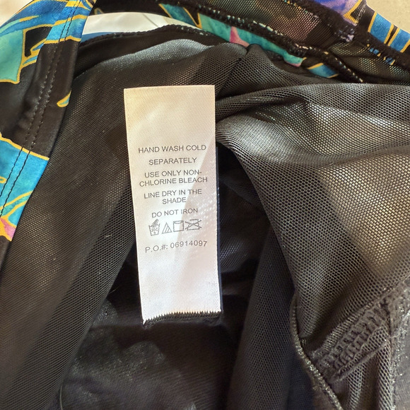 Swimsuits For All One Piece Swim Dress Women Plus Size 30 Blue Black Floral NWT - Picture 7 of 7